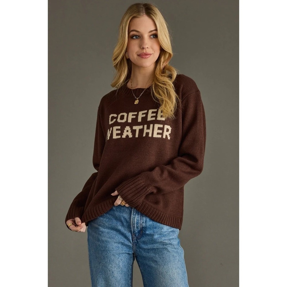 NWT Coffee Weather Knit Sweater Panache Brown Tan‎ - Size XL
